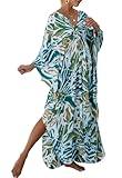 cthseie Women Animal Print Kaftan Dresses Plus Size Swimsuit Coverup 2025 Summer Bathing Suit Caftan Loungewear Beach Dress