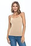 Natural Uniforms Women's Basic Camisole with Adjustable Spaghetti Strap Tank Top (Sand, Large)