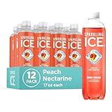 Sparkling Ice, Peach Nectarine Sparkling Water, Zero Sugar Flavored Water, with Vitamins and Antioxidants, Low Calorie Beverage, 17 fl oz Bottles (Pack of 12)
