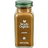 Simply Organic Ground Cumin Seed, 2.31 Ounce Glass Jar, Rich, Warm, Complex Earthy Spice Flavor, Certified Organic, Kosher