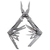 SOG PowerPint Mini Compact Stainless Steel Multi-Tool |18 Lightweight Specialty Tools & SOG Multitool Pliers Pocket Knife, Stone Wash