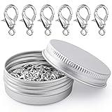 100PCS Lobster Clasps, Metal Alloy Small Lobster Claw Clasps, Weico Lobster Clip for Handmade Necklace, Bracelet Jewelry Making Accessories Fastener Hook(12mmx6mm, Nickel)