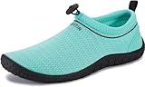 WHITIN Water Shoes for Women Quick Dry Swim Barefoot Aqua Socks Beach Minimalist Size 9 Comfort Surfing Athletic Boating Running River Sneaker Green 40