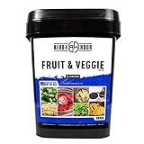 Ready Hour, Fruit & Veggie Mix, Non-Perishable Freeze-Dried Food, 30-Year Shelf Life, Portable Emergency and Adventure Food Supply, Durable Flood Safe Container, 56 Servings