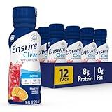 Ensure Clear Mixed Fruit Nutritional Drink | 8g Protein, 15 Vitamins & Minerals | Ready-to-Drink | Refreshing Taste | 10 fl oz -12 Pack