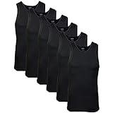 Gildan Men's A-Shirt Tanks, Multipack, Style G1104, Black (6-Pack), 2X-Large