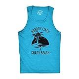 Mens Shady Beach Funny Cool Tees Sleeveless Gym Workout Novelty Fitness Tanktop Funny Workout Shirt for Men Fitness Tank Top for Men Funny Summer Tank Top Turquoise XL