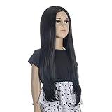 MORTICIA Mid length Party Girl and Children Holiday Party Dress Up Wig (Black)