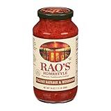 Rao's Homemade Sausage and Mushroom Sauce, 24 oz, Tomato Sauce, All Purpose, Keto Friendly Pasta Sauce, Premium Quality Tomatoes from Italy, Sausage, and Mushrooms