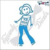 Eyecandy Decals Stick Family Lady Volleyball MOM 5" Olympic Blue Decal Sticker