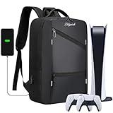 ZLDYPINK Gaming Travel Backpack for PS5/PS5 Slim, Protective Carrying Case Storage Bag Compatible with PlayStation 5 Console with USB Port for Game Disc, Controllers and More Gaming Accessories