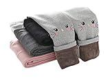 IRELIA Winter Girls Cotton Fleece Lined Leggings Pants Light Grey XS