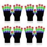 ONEREED 4 Pairs LED Gloves Light up Gloves for Adults Kids Girls Boys Toys Age 12+ Years Old Cool Fun Toys Gifts for Easter Birthday Carnival Party Christmas Halloween