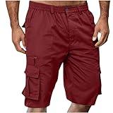Wisgofre Men Cargo Shorts Multi Pocket Casual Workout Shorts Solid Color Lightweight Hiking Shorts for Camping Hiking