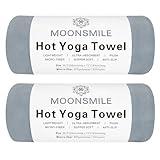 MOONSMILE 2 Pack Hot Yoga Mat Towels for Hot Yoga Non Slip,Ultra-Absorbent,Yoga Essentials for Women and Men,Soft Suede Microfiber Hot Yoga Mat Towels, Pilates Towels