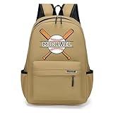 Idiyfun Custom Backpack for Girls Boys with Name Design, Personalized Baseball Backpack Lightweight for Camping Travel, Back To School Shoulder Bookbags Customizable for Kid Child