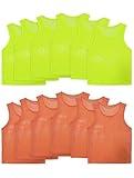 VOGRYE Pinnies Set of 12/24 Scrimmage Vests, Team Practice Sports for Child Youth/Adult, Lightweight Basketball Jersey