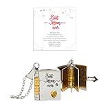 Yuanyora Best Mom Ever Incredible Mother Jewelry Mom Love Book Necklace Laser Engraved Necklace for Mother Page Book Pendant in Stainless Steel for Women