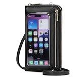 GOIACII Phone Purse Crossbody Bags for Women Small Travel Wallet Touch Screen RFID Blocking Black