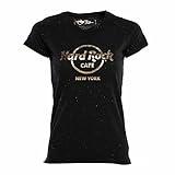 Hard Rock Women's Gold Thread and Foil Logo Tee Black, New York (NYC), Small