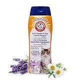 Arm & Hammer 2-in-1 Deodorizing & Dander Reducing Shampoo for Cats, Dander Remover for Dander and Odors, Baking Soda Moisturizes and Deodorizes, Lavender Chamomile Scent, 20 Fl Oz (Pack of 1)