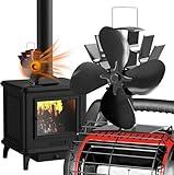 ZHENGXOO Heat Powered Wood Stove Fan,4-Blade Fireplace Fan for Wood Burning Stove,Heat Powered Stove Fan for Gas/Pellet/Wood Burning Stove Non-electric, Eco-Friendly and Save Energy