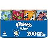 Kleenex Perfect Fit Facial Tissues, Car Tissues, 50 Tissues per Canister, 4 Count(Canisters)
