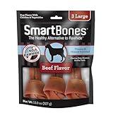 SmartBones Large Chews With Real Beef, Rawhide-Free Chews For Dogs, 3 Count