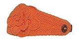 Luxury Womens Headwrap Flower Headband w/Button, Orange