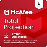 McAfee Total Protection 5-Device 2025 | Security Software Includes Antivirus, Secure VPN, Scam Protection, Identity Monitoring | 1-Year Subscription with Auto-Renewal | Download