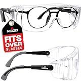 NoCry Safety Glasses Over Eyeglasses — Fog and Scratch-Resistant Over Glasses Safety Glasses for Men and Women with Side Shields, UV380 Protection, ANSI Z87 Rated — Perfect Safety Goggles Over Glasses