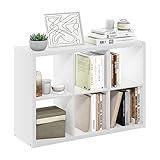 Furinno Cubicle Open Back Decorative Cube Storage Organizer, 6-Cube, White
