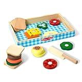 Melissa & Doug Wooden Sandwich-Making Pretend Play Food Set Food Toys for Kids Play Kitchen for Ages 3+