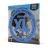 D'Addario Guitar Strings - XL Nickel Electric Guitar Strings - EJ21 - Perfect Intonation, Consistent Feel, Reliable Durability - For 6 String Guitars - 12-52 Jazz Light