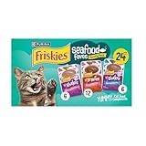 Purina Friskies Seafood Faves Wet Cat Food Variety Pack Gravy Cat Food Complements - 24 ct. Box