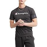 Champion Men's Graphic Short Sleeve T-Shirt, Standard Fit, Available in Regular and Big & Tall, Granite Heather-Classic Script Logo, 4X-Large