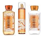 B & Body Works Warm Vanilla Sugar - Full Size Set - Shower Gel, Body Lotion, Fine Fragrance Mist