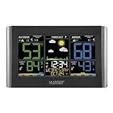 La Crosse Technology Weather Station with Customizable Alerts, Weather Forecast, Temperature, Dew Point, Humidity, Time, Heat Index, Large Display, Adjustable Brightness, Wireless, Black, C85845-INT