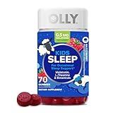 OLLY Kids Sleep Gummies, 0.5mg Melatonin, L Theanine, Chamomile, and Lemon Balm, Fall Asleep Faster, Raspberry - 70 Count