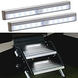 CCBASEBALL Motion Activated RV Step Lights, 10 LED Battery Operated Motorhome Motion Sensor led light strip, Magnetic Night Light Bar for Motorhome Travel,travel trailers, camper (2 Pack)