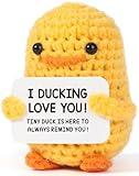 MBL Gifts for Girlfriend Her Him - Handmade Funny Small Cute Crochet Duck for Fiance Couple Women Wife Husband Him Boyfriend Birthday Easter Stocking Stuffers