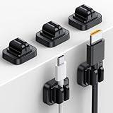 5Pack Cable Spring Holder Clips, Cord Organizer for Desk - Lamicall Adjustable Cord Wire Holder Keeper, Phone Charger Cord Organizer Clips, Wire Cable Management for Nightstand Wall Car Office Desktop