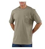 Carhartt Men's Loose Fit Heavyweight Short-Sleeve Pocket T-Shirt (Also Available in Big & Tall), Desert, Large