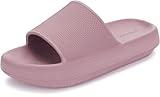 BRONAX Slides for Women Open Toe EVA Foam Soft Cushion Bathroom Spa Pool Pillow Slippers House Sandals Sandalias de Mujer Comfy Cushioned Thick Sole 37-38 Blush