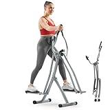 Sunny Health & Fitness Smart Air Walker Elliptical, Low-Impact 30-Inch Stride Home Glider Machine, Senior Cross Trainer for Indoor Cardio Exercise, Free SunnyFit App Bluetooth Connection- SF-E902SMART