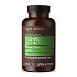 Amazon Elements Men’s One Daily Multivitamin, 62% Whole Food Cultured, Vegan, 65 Tablets, 2 month supply (Packaging may vary)