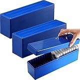 Yexiya 3 Pcs Plastic Coin Slab Storage Box Compatible with 20 Slab Coin Holders Blue Coin Collection Box Coin Storage Case Coin Trays for Collectors Office School Home Bank Supplies