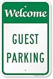 SmartSign "Welcome - Guest Parking" Sign | 12" x 18" Aluminum