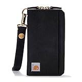 Carhartt Casual Canvas Wallets for Women, Nylon Duck Lay-Flat Clutch (Black), One Size