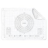 U-Taste 28"x20" Large Pastry Mat: Food-Grade Liquid Silicone Dough Rolling Baking Sheet, Non-Stick Non-Slip for Kneading, Making Pizza, Fondant with Clear Measurement and Raised Edges (Transparent)